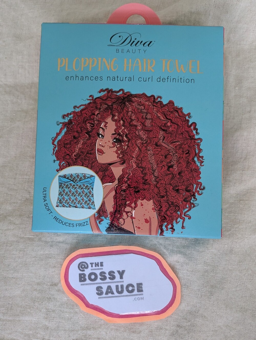 🌸 DIVA BEAUTY Plopping Hair Towel to Enhance Curly Hair & Waves NIB